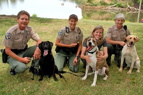 The HSUS's Jennifer Fearing with California Department of Fish and Game wardens