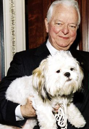 Sen. Robert Byrd with his dog Trouble