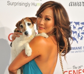 Carrie Ann Inaba with Uggie