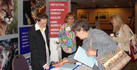Animal advocates at HSUS booth at Taking Action for Animals 2006