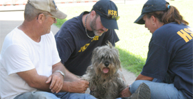 Dog cared for by HSUS after flooding in Coffeyville, Kansas