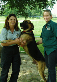 Staff and dog at Louisiana's St. Martin Parish Animal Control