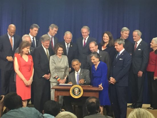 President Obama signs the Frank R. Lautenberg Chemical Safety for the 21st Century Act, which is expected to dramatically reduce animal testing